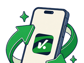 Smartphone with an approval checkmark