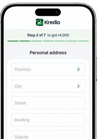 Personal address form in the Kredio app