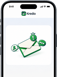 Payment confirmation screen in the Kredio account