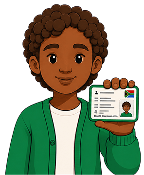 Person holding a South African identity card
