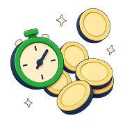 Stopwatch and coins
