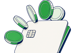 Credit card with coins