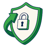 Shield with padlock