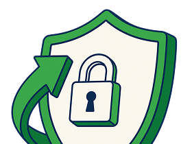 Shield with a padlock